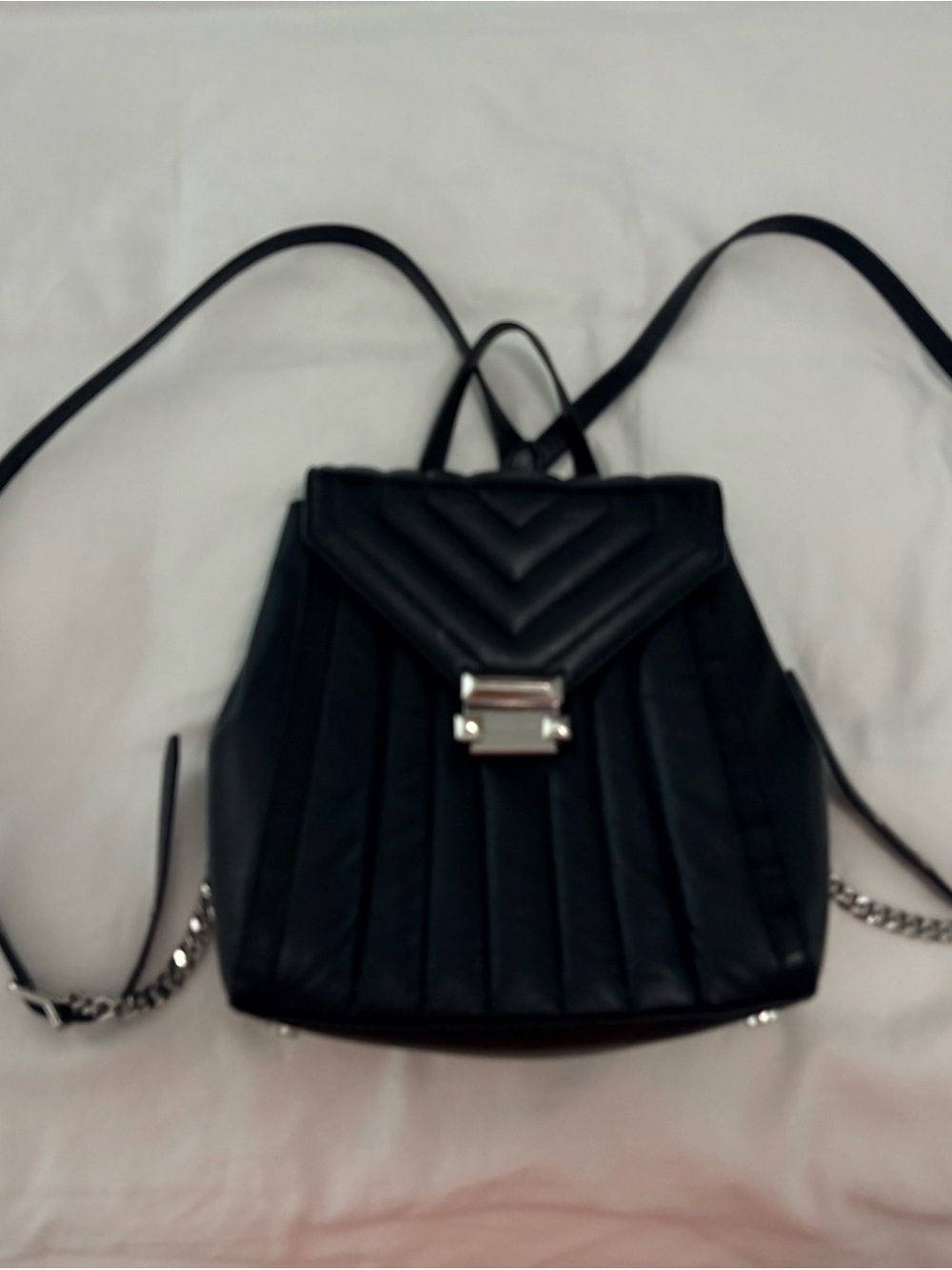 Michael Kors Black Quilted Backpack